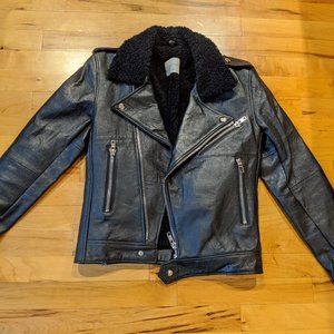 Deadwood Avery Jacket - Leather Moto Teddy Lined